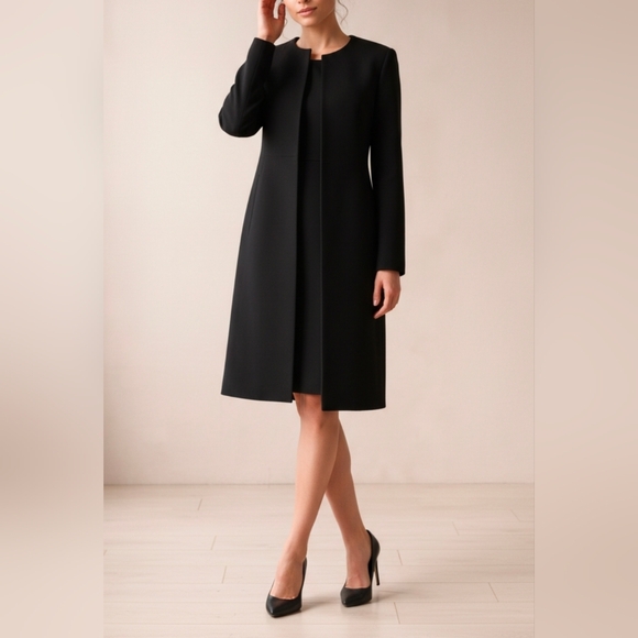 Talbots Jackets & Blazers - Talbots 100% Wool Longline Blazer Black Quiet Luxury Minimalist Size 10